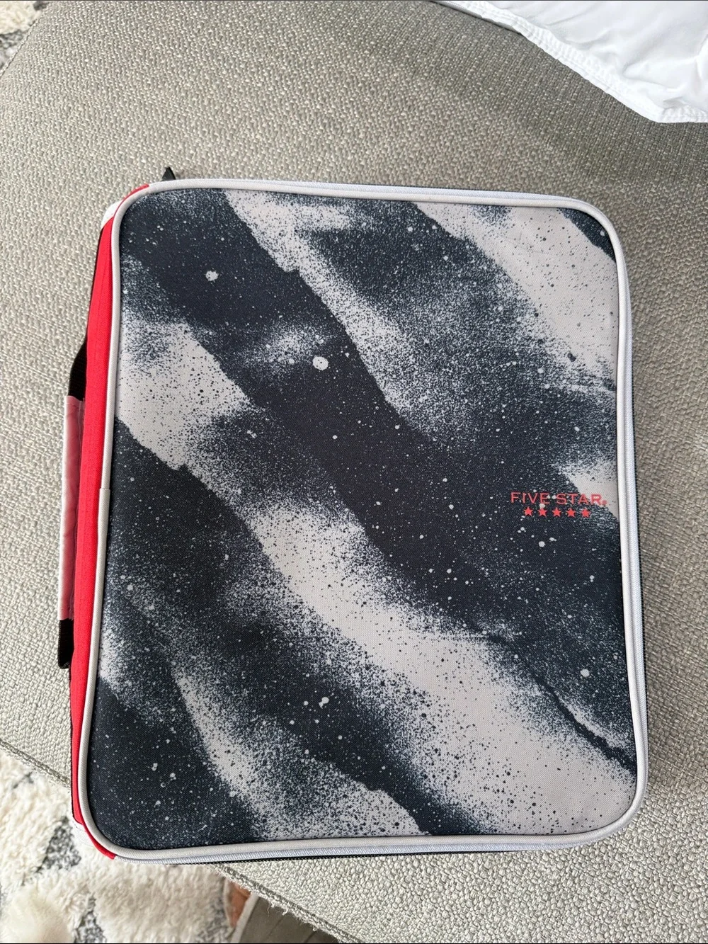 Five Star Men's Black & Gray Laptop Organizer Sleeve with Red Accent
